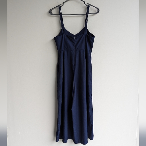 Yaya & Co. Navy Blue wide leg sleeveless jumpsuit - Picture 3 of 6